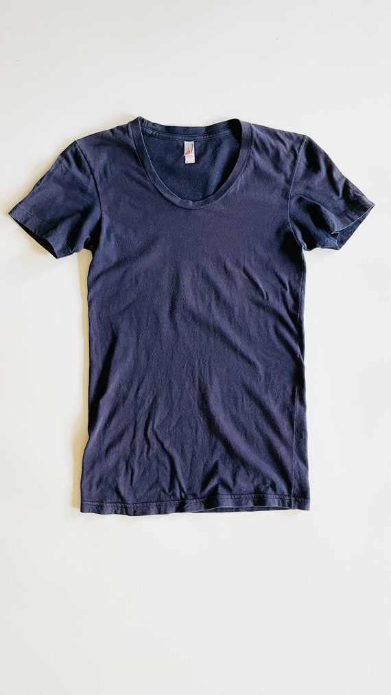 Vintage American Apparel Y2K navy crewneck t-shirt