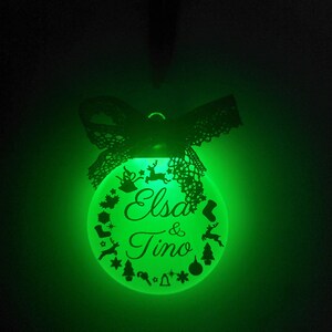 Boule de Noel en lumineuse personnalisée décoration de noël boule de noël personnalisable image 5