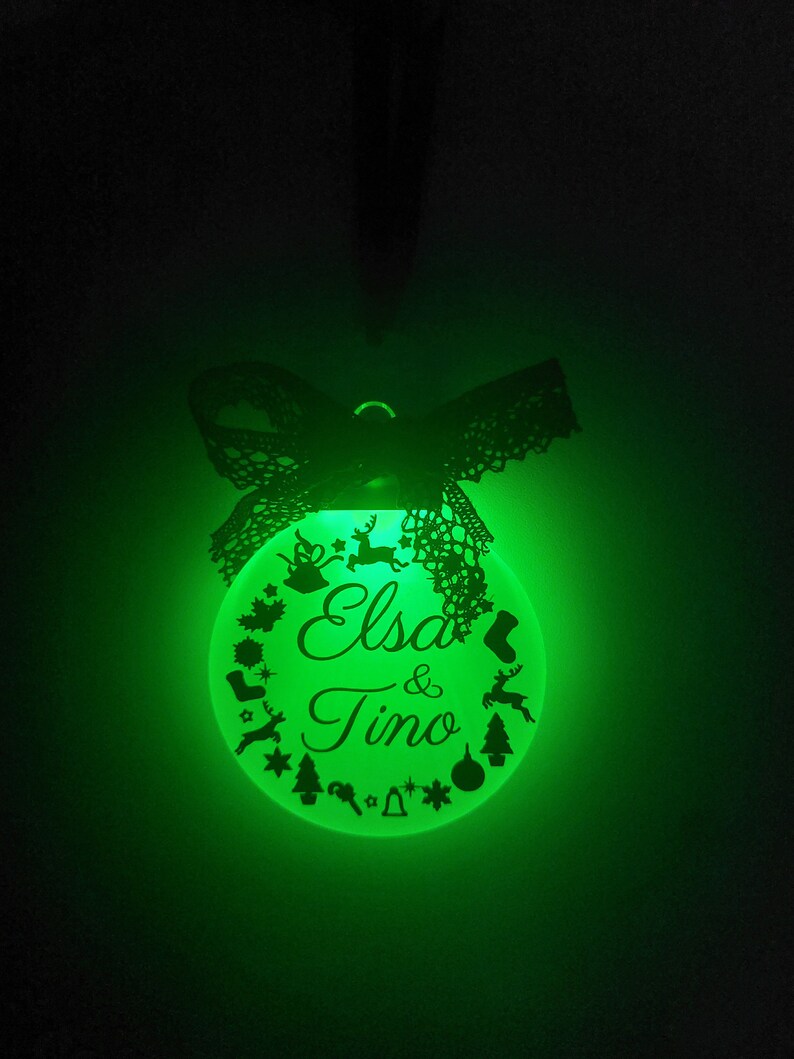 Boule de Noel en lumineuse personnalisée décoration de noël boule de noël personnalisable image 5