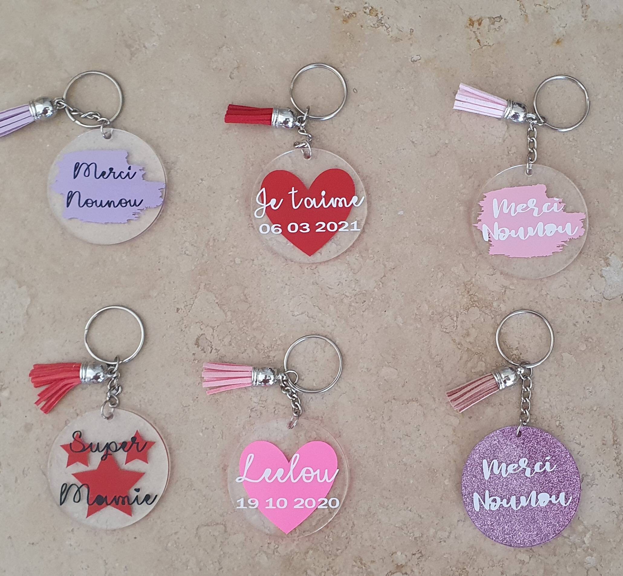 QUUPY Lot De 25 Porte-clés Vierges En Acrylique Transparent En Forme De Cœur Avec Cadre Photo - Porte-clés Personnalisé Pour Cadeaux De Famille, En Forme De Cœur., M