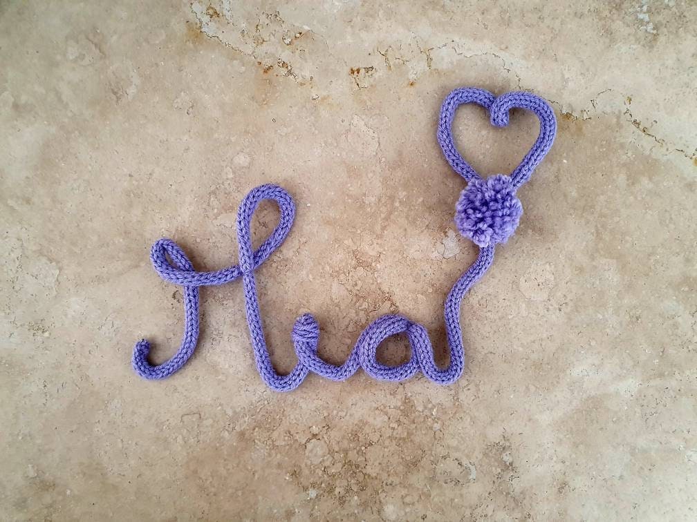 Prénom ou Mot avec Forme en Tricotin Cadeau Anniversaire - Décoration Chambre Enfant- Baptême Naissa