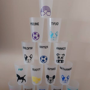 Verre personnalisé - Gobelet personnalisé réutilisable eco responsable pour école Nounou crèche rentrée en maternelle - Anniversaire - ETVJ