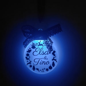 Boule de Noel en lumineuse personnalisée décoration de noël boule de noël personnalisable image 6