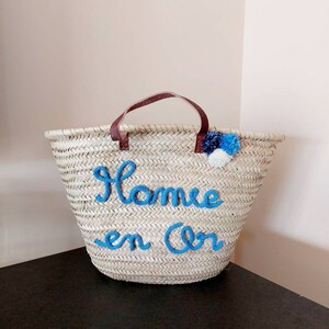 Panier osier personnalisé en tricotin pour mamie texte personnalisé Cadeau maman Fête des mères Fête des grands-mères Mamie en or image 4