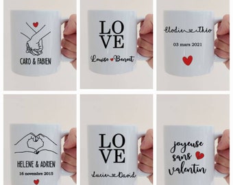 Mug Saint valentin personnalisé - tasse St valentin - cadeau amoureux  idée cadeau couple love amour