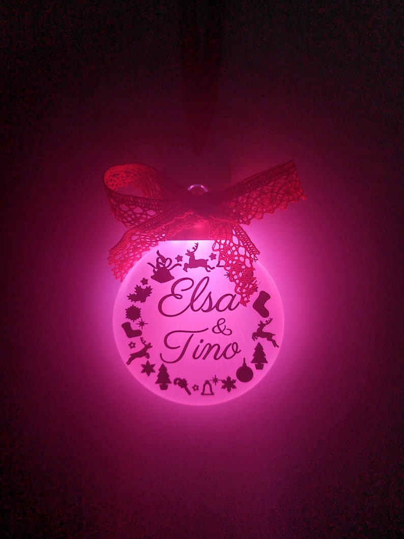 Boule de Noel en lumineuse personnalisée décoration de noël boule de noël personnalisable image 9