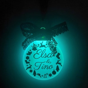 Boule de Noel en lumineuse personnalisée décoration de noël boule de noël personnalisable image 8