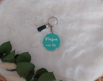 Personalized keychain acrylic transparent gift to offer to his Dad in gold - Mom - Mistress Nanny - Master - Avs - Atsem - Granny