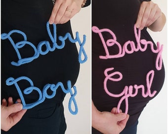 Baby boy or baby girl knit word