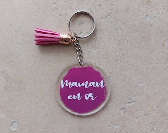 Personalized keychain acrylic transparent gift to offer to his Mom in gold - Atsem - Nanny - Mistress - Master - Avs - Granny - Dad