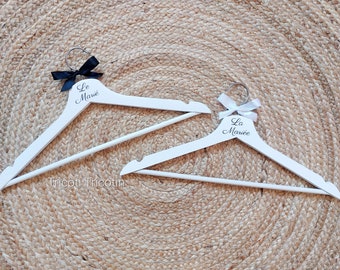 Duo of wooden hangers The Married - to personalize - Wedding - Gift - Bride - Groom - EVJF - EVG