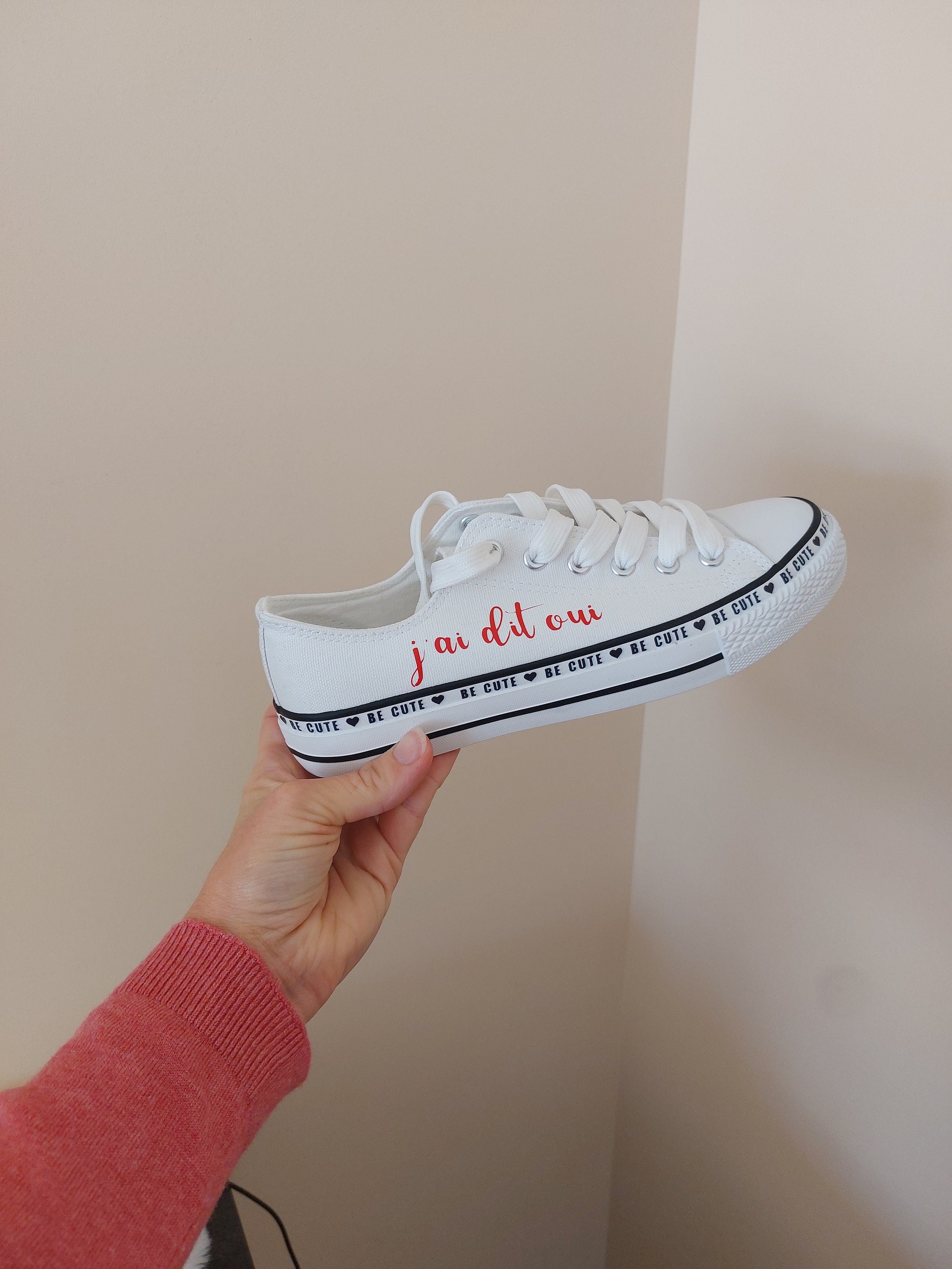 Personalized Wedding Shoes Just Married Birthday White Sneakers Converse Etsy