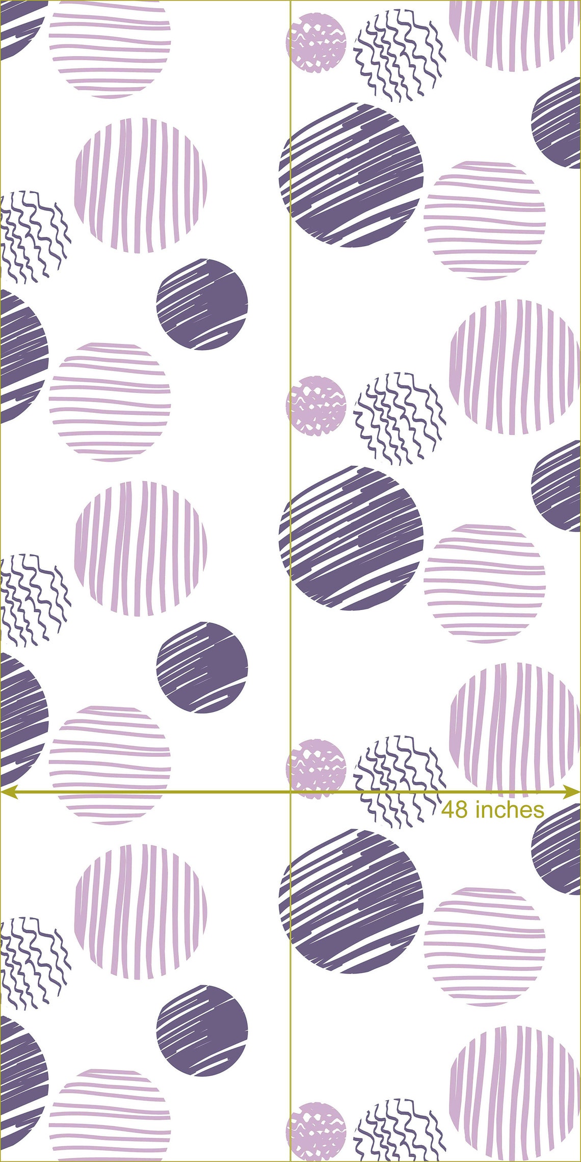 Round Sketch Wallpaper Mural for Teenagers Colorful Etsy