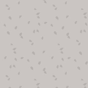 May include: A seamless pattern of gray leaves scattered on a light gray background.
