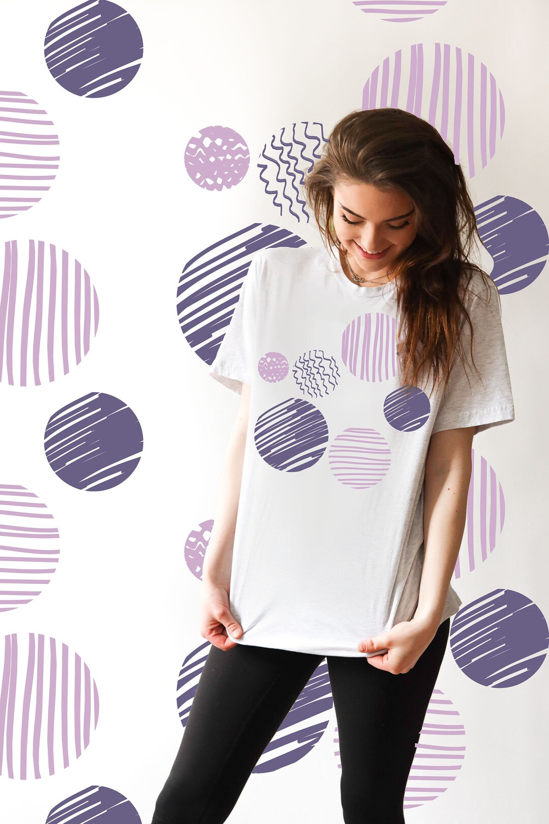 Round Sketch Wallpaper Mural for Teenagers Colorful Etsy