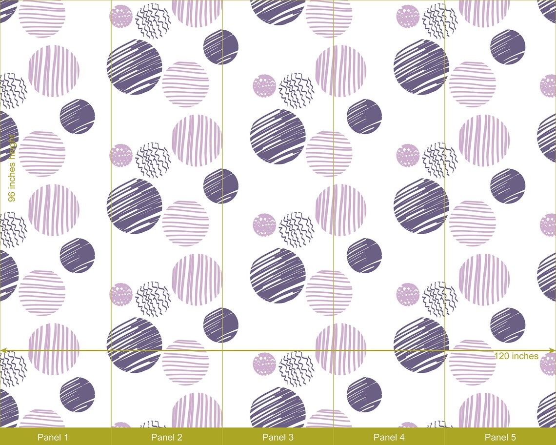 Round Sketch Wallpaper Mural for Teenagers Colorful Etsy