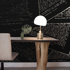 Newspaper Wallpaper, Unique Wallpaper, Modern Mural, Contemporary Mural, Vintage Wallpaper, Peel and Stick, Adhesive Mural, Newspaper, M153
