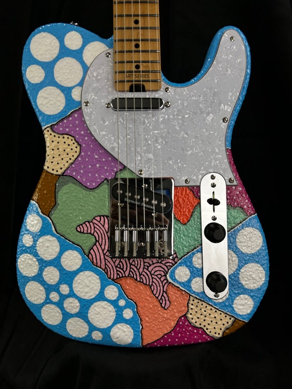 Hand Painted Electric Guitar by Lyman Art Serirs 12 Etsy