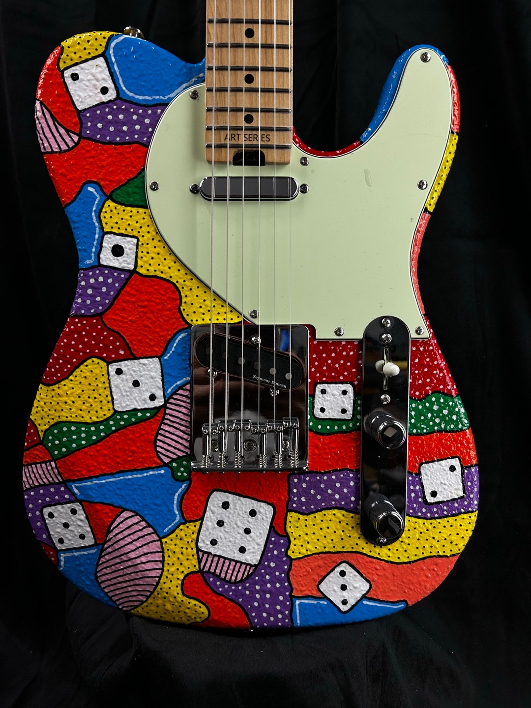 Hand Painted Electric Guitar by Lyman Art Serirs # 3 - Etsy