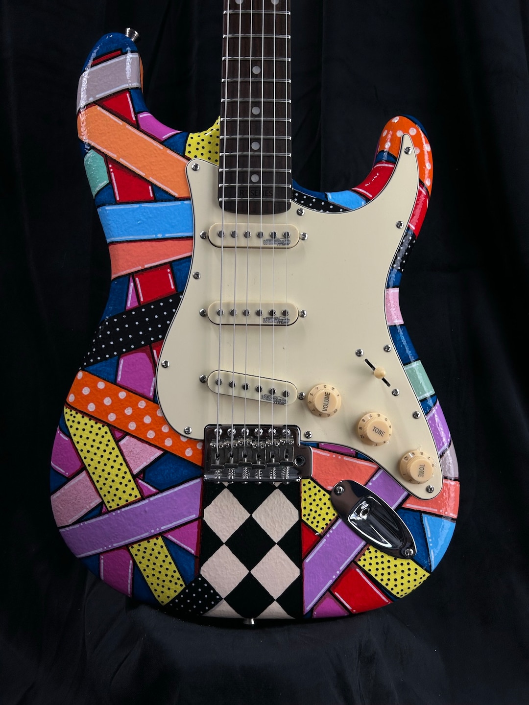 Hand Painted Electric Guitar by Lyman Art Serirs # 7 - Etsy