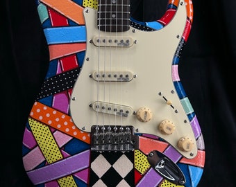 Hand Painted Electric Guitar By Lyman Art Serirs # 7