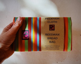 Rainbow Stripe Beeswax Bread Bag
