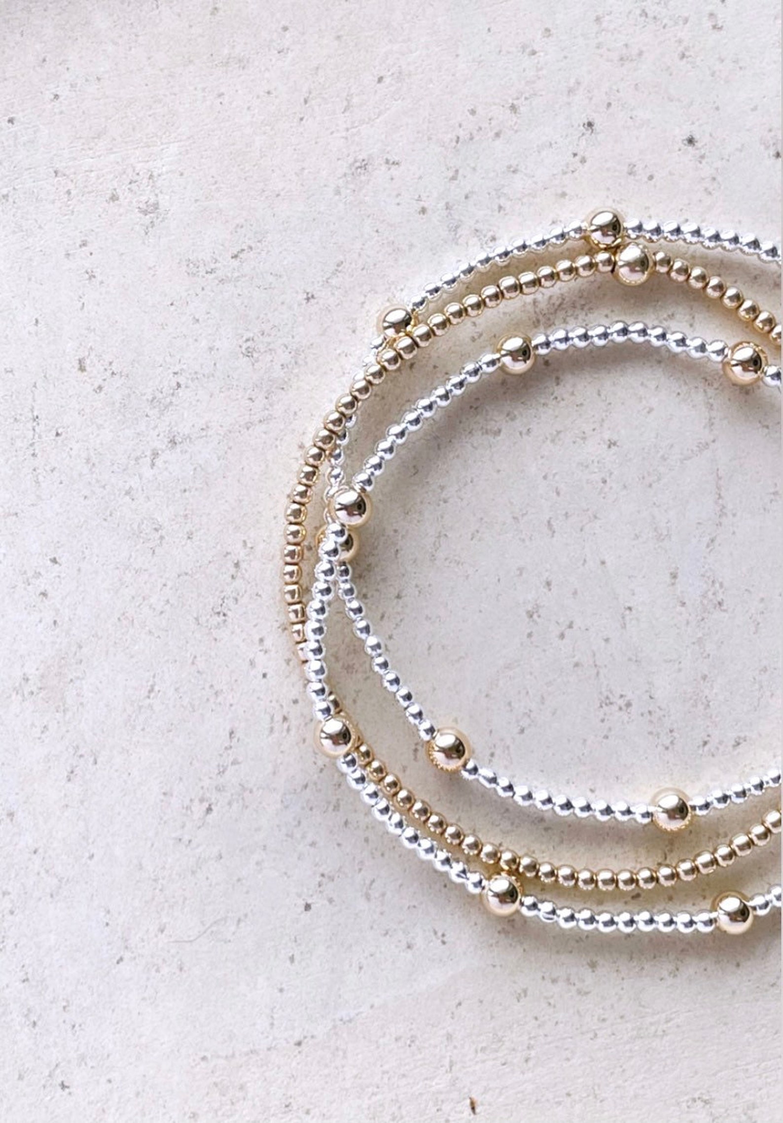 Gold ball bracelets stack Clearance