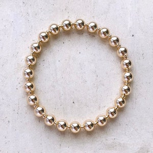 Pulsera de cuentas con bolas de oro relleno de 14 kt {Goldie} / Pulsera de cuentas personalizada con nombre / Pulsera de cuentas personalizada / Pulsera con nombre
