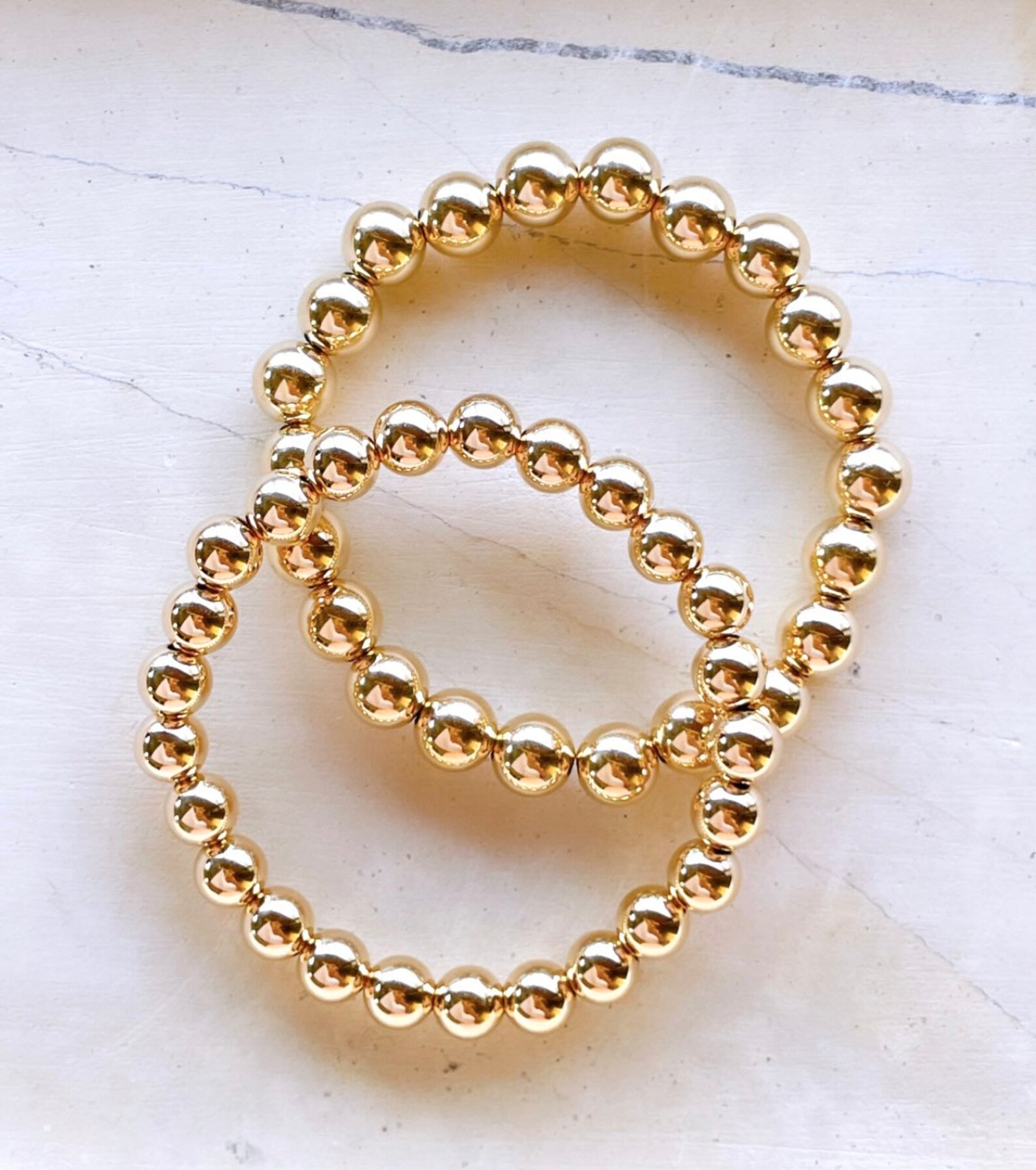 14kt Filled yellow Gold Baller Beaded Bracelet Etsy
