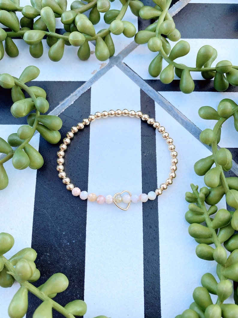 ADD ON 14kt Gold Floating Heart Charm Personalized Beaded Etsy