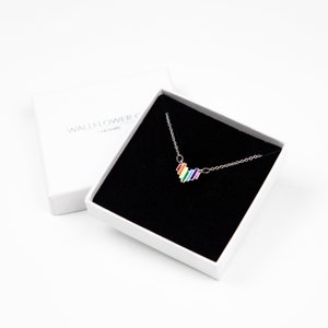 Rainbow Heart Necklace, Rainbow Necklace, Vibrant Jewellery, Sterling Silver Necklace, Pride Necklace, Pride Jewellery, Silver Jewellery