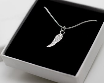 Angel Wing Charm Necklace, Silver Necklace, Guardian Angel, Memory Necklace, Remembrance Necklace, Angel Jewellery, Guardian Angel Necklace