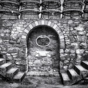 SAILOR&#39;S MEMORIAL.  Brixham, UK. Original Black and White Photograph, Fine Art Print, Harbour, Fishing,Boats, Home Decor.