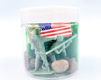 Military Play Dough Kit, Soldier Hero Sensory Jar, Armed Forces Travel Gift, Army Homemade Play Doh, Kids Birthday Gift
