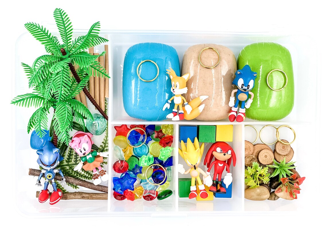 Sonic the Hedgehog Inspired Play Dough Kit Sonic Sensory Kit Etsy