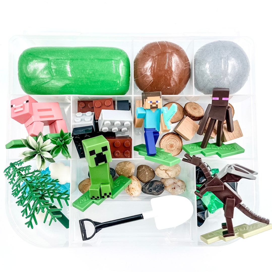 Minecraft Inspired Play Dough Kit Luigi Sensory Bin Yoshi Etsy