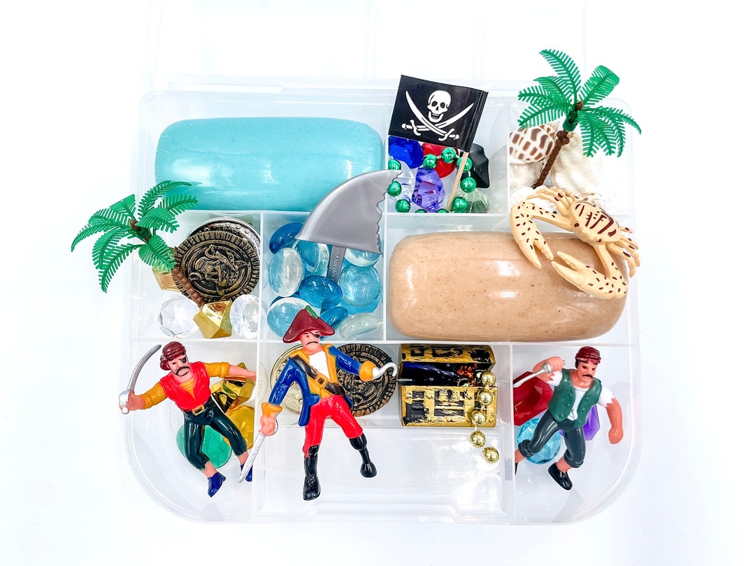 Pirate Play Dough Kit Pirates Sensory Bin Ocean Busy Box Etsy