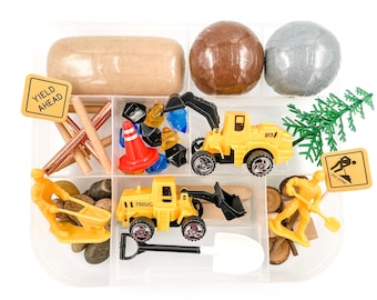 Construction Play Dough Kit, Vehicle Play Dough Sensory Kit, Truck Busy Box, Construction Site Toy, Homemade Play Dough, Kids Gift