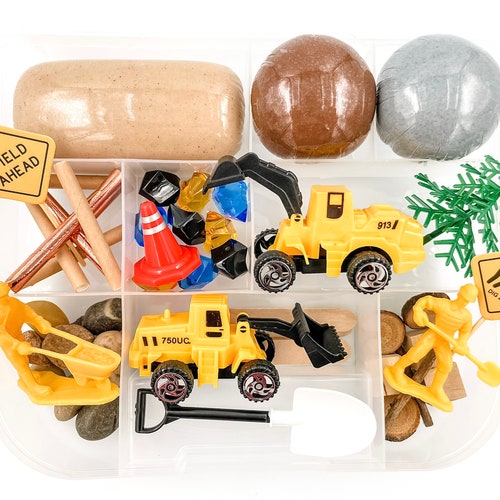 Construction Mini Play Dough Kit Truck Sensory Kit Vehicle Etsy