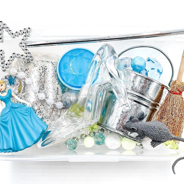 Cinderella Inspired Play Dough Kit, Princess Sensory Bin, Fairy Tale Busy Box, Homemade Play Dough, Kids Gift