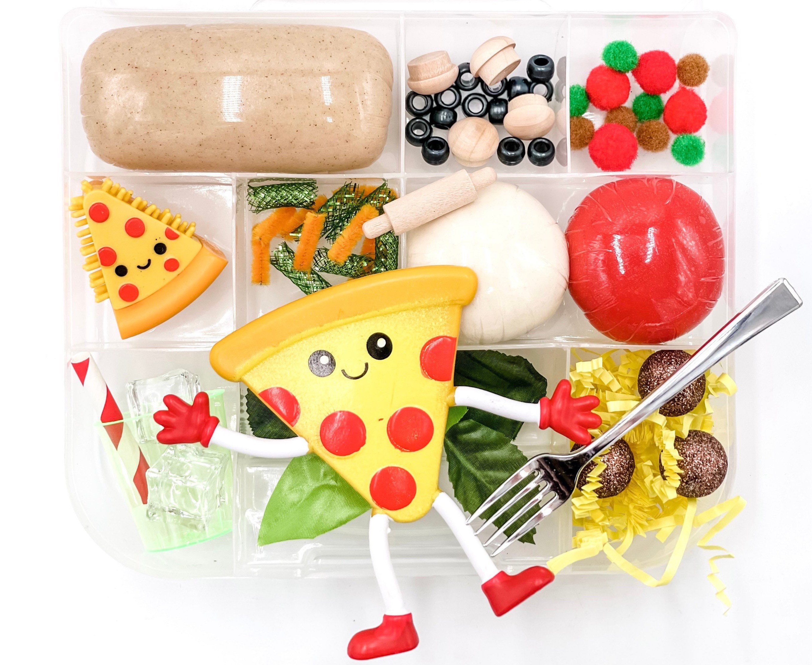 Pizza Play Dough Sensory Kit Italian Busy Box Spaghetti and - Etsy