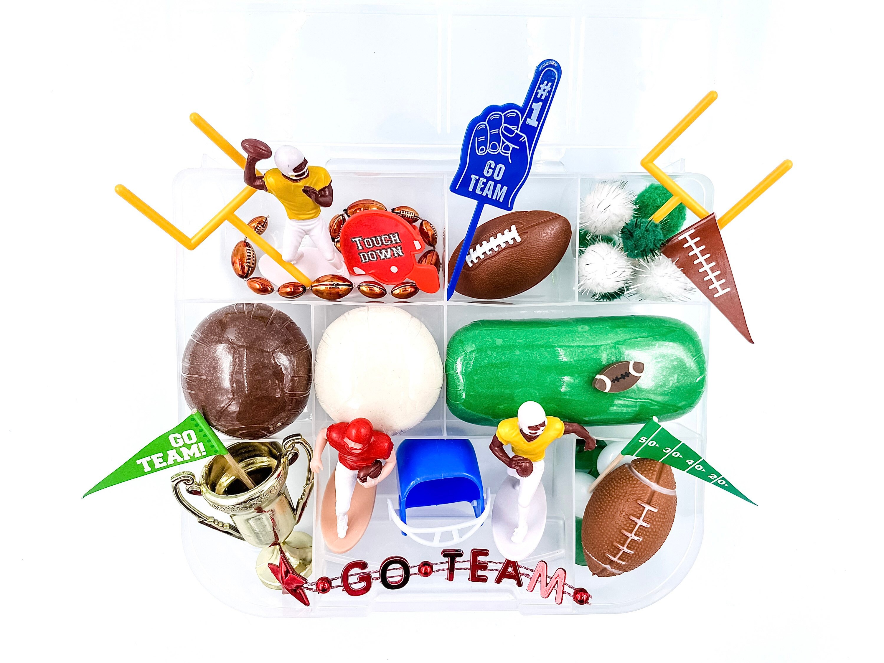 Football Play Dough Kit Sports Sensory Bin Quarterback Busy Etsy
