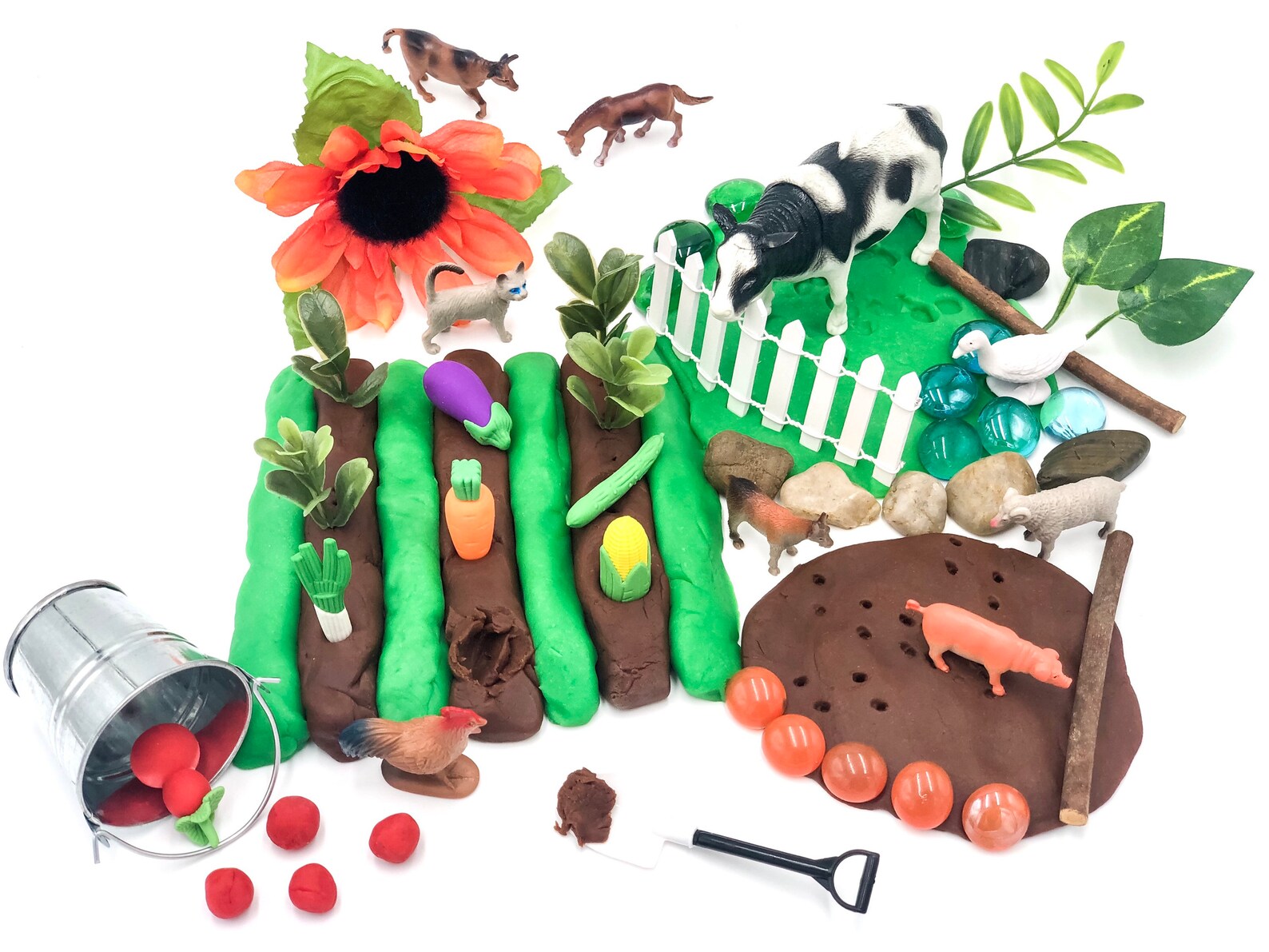 Farm Play Dough Kit Animal Play Dough Kit Farm Sensory Kit Etsy