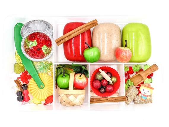 Apple Pie Play Dough Kit Apple Orchard Fall Sensory Bin