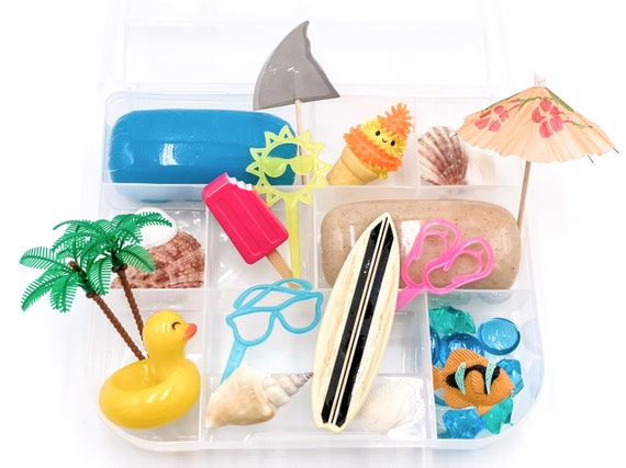 Beach Play Dough Kit Summer Sensory Bin Ocean Busy Box Vacation