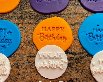 Happy Birthday Fondant Stamps - Made in Canada