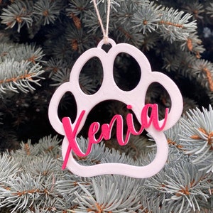 Custom Dog Paw Ornament - Made in Canada