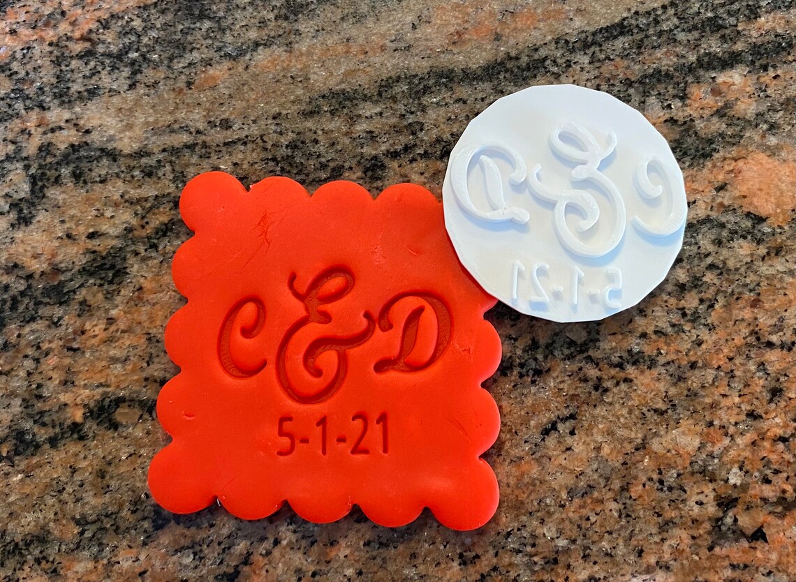 Custom Initials and Date Wedding Cake Fondant Embosser/Stamp Etsy