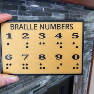 Números Braille - Tablero de aprendizaje 3D - Hecho en Canadá