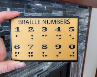 Braille Numbers - 3D Learning Board - Made in Canada